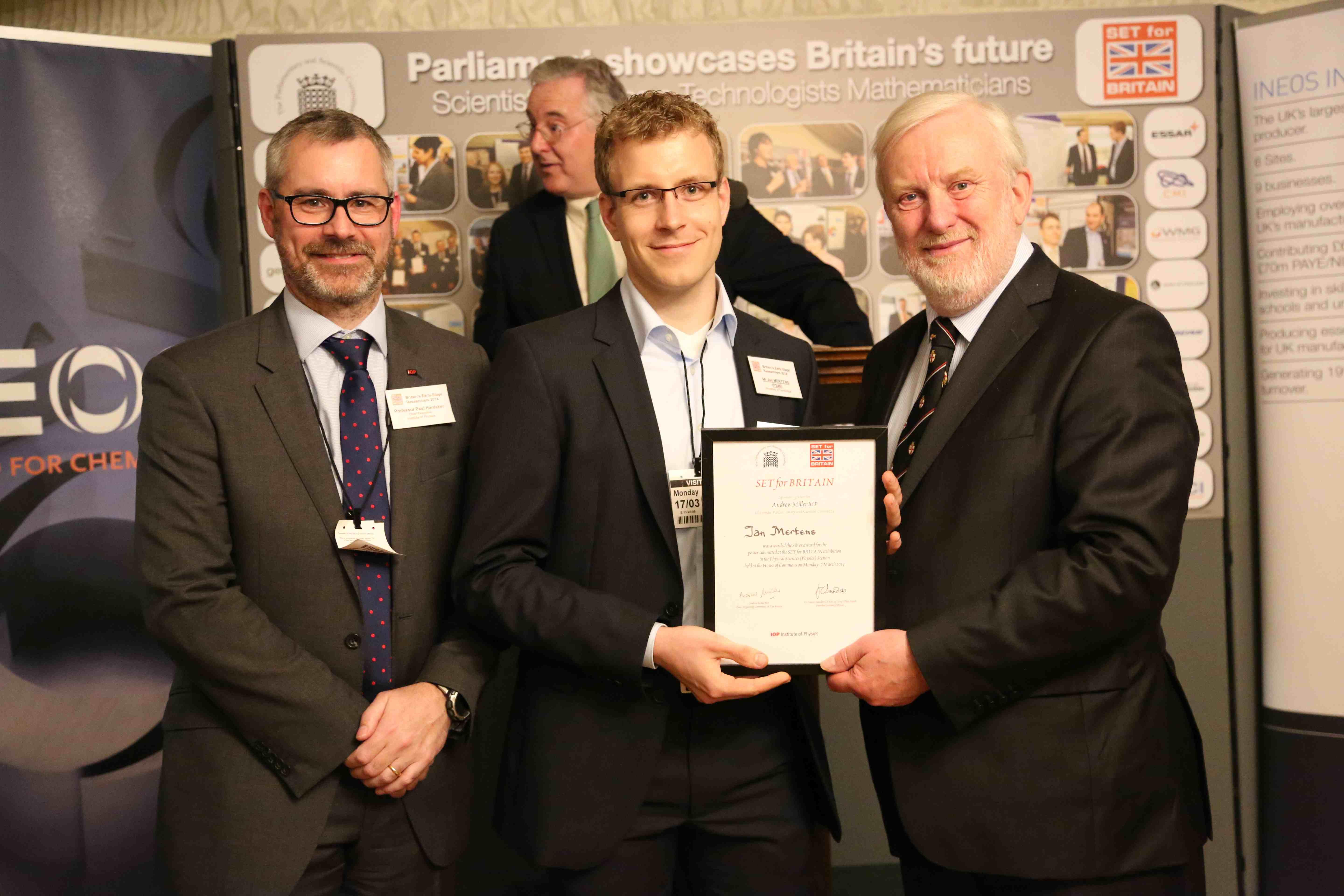 Jan Mertens wins SET for Britain award at event hosted in Parliament
